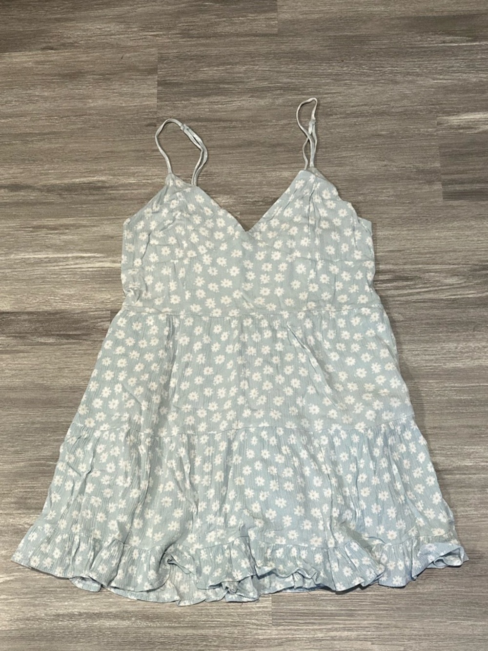 Garage Floral Light Blue and White Mini Sundress Large